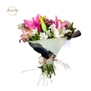 Buque com Lírios rosa e girassol