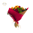 Buque 5 girassóis 12 rosas