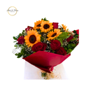 Buque 5 girassóis 12 rosas