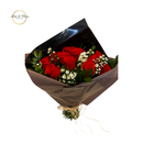 Buque 12 rosas vermelhas papel simples