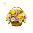 Cesta Enfeitada com margaridas